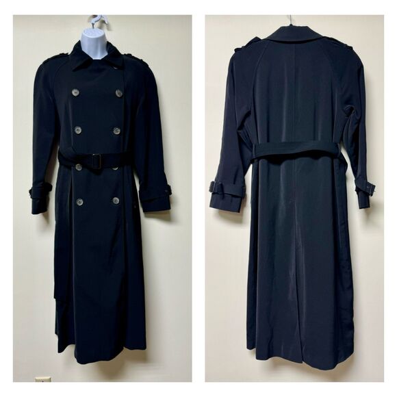 Anne Klein Jackets & Blazers - ANNE KLEIN Classic Black Belted Trench Coat, Sz S